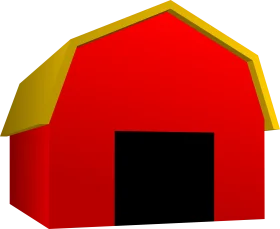 Classic Red and Yellow Traditional Farm Barn Clipart Illustration Design