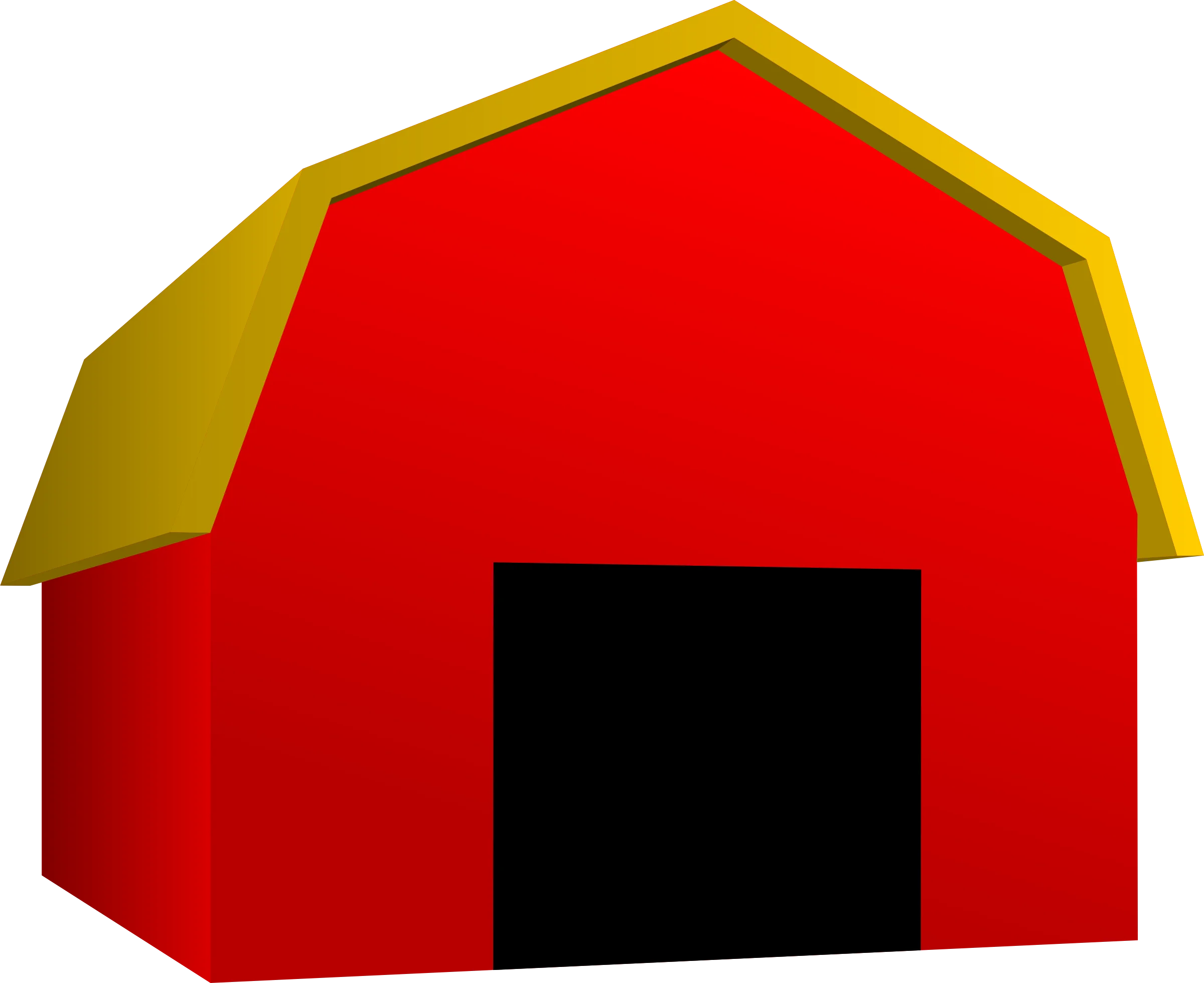 Classic Red and Yellow Traditional Farm Barn Clipart Illustration Design
