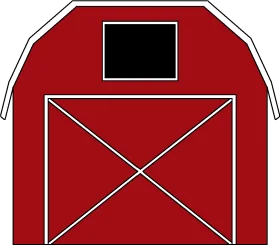 Classic Red Rural Farm Barn Architecture Simplified Clipart Illustration Design