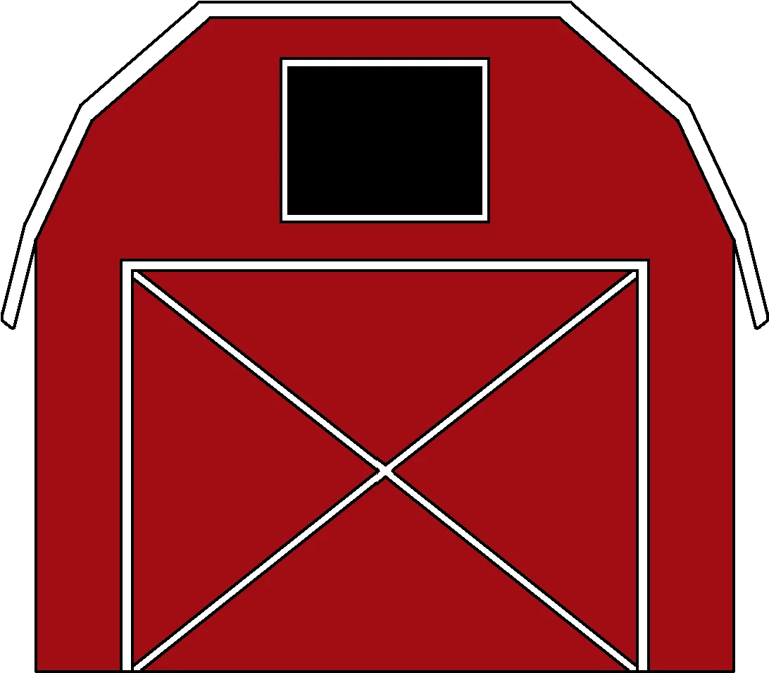 Classic Red Rural Farm Barn Architecture Simplified Clipart Illustration Design