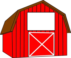 Classic Red Rural Wooden Barn Clipart - Traditional Farm Structure Illustration