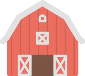 Classic Red Rustic Barn Clipart - Charming Agricultural Building Illustration