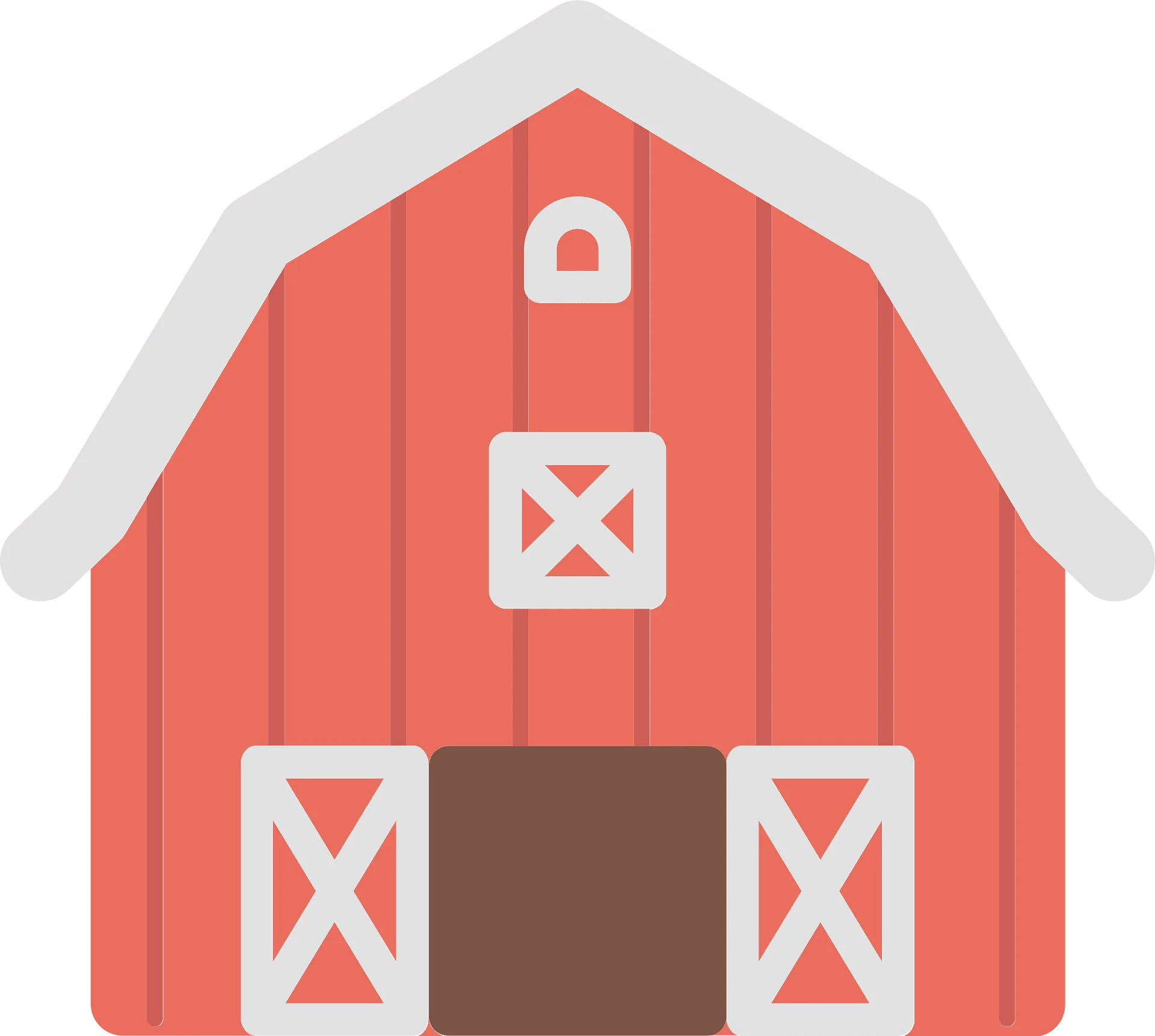 Classic Red Rustic Barn Clipart - Charming Agricultural Building Illustration