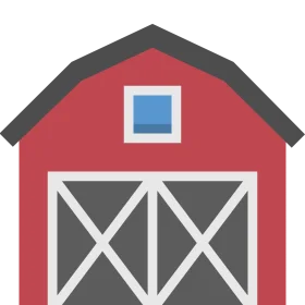 Classic Red Rustic Barn Clipart with Charming Architectural Details