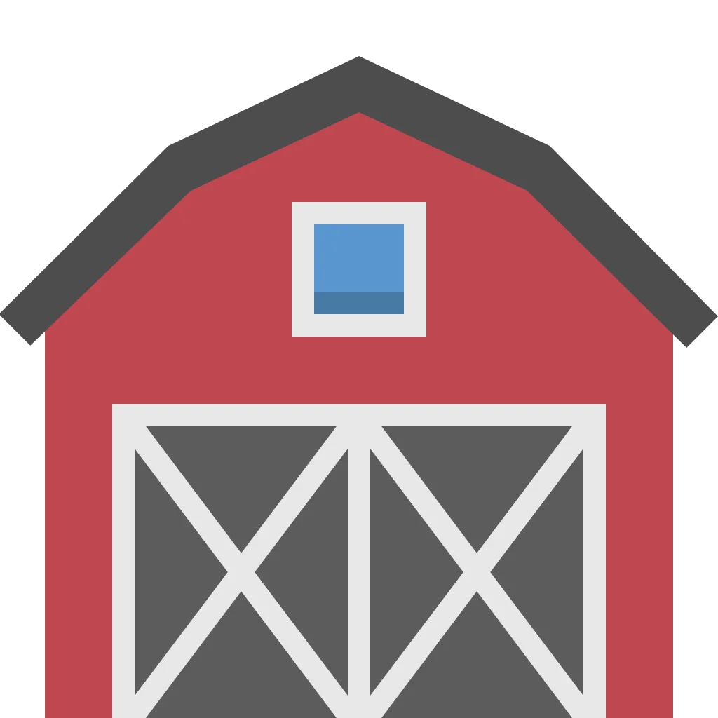 Classic Red Rustic Barn Clipart with Charming Architectural Details