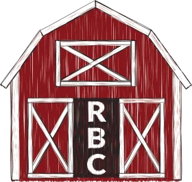 Classic Red Wooden Barn Clipart with Rustic Architectural Charm and RBC Emblem