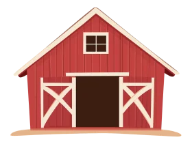 Classic Red Wooden Farm Barn Clipart - Rustic Rural Architectural Illustration