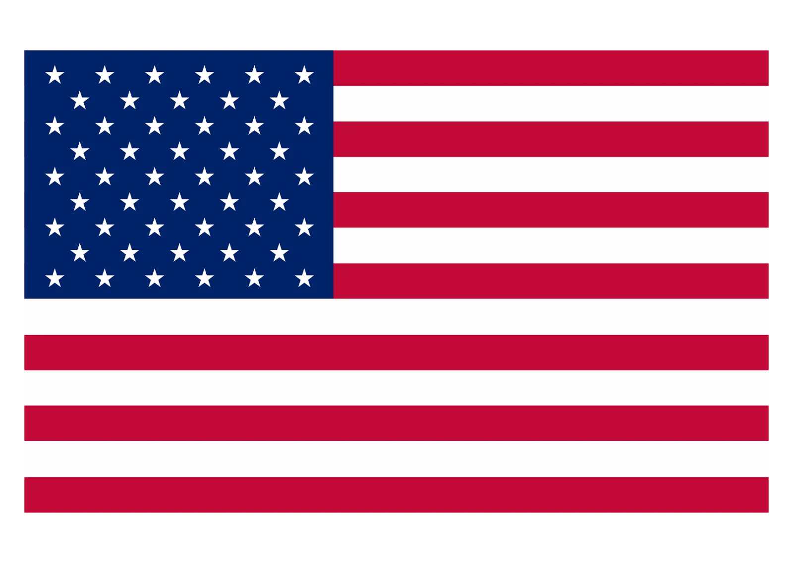 Classic United States National Flag Clipart Design with Stars and Stripes