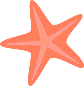 Coral Salmon Starfish Clipart: A Smooth Oceanic Design Element for Digital Projects