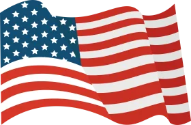 Dynamic Waving United States Flag Patriotic Clipart Design Element