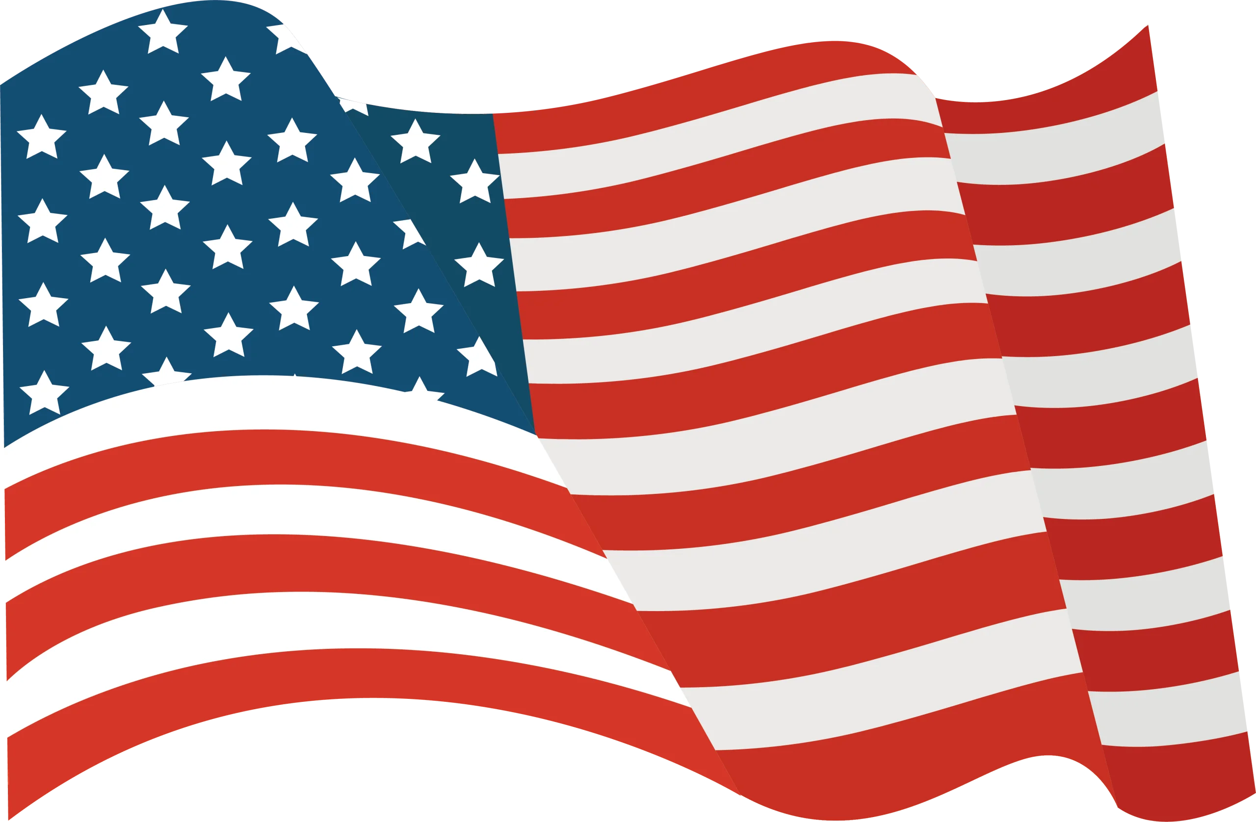 Dynamic Waving United States Flag Patriotic Clipart Design Element