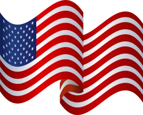 Dynamic Waving United States Flag Patriotic Clipart Graphic Design Element