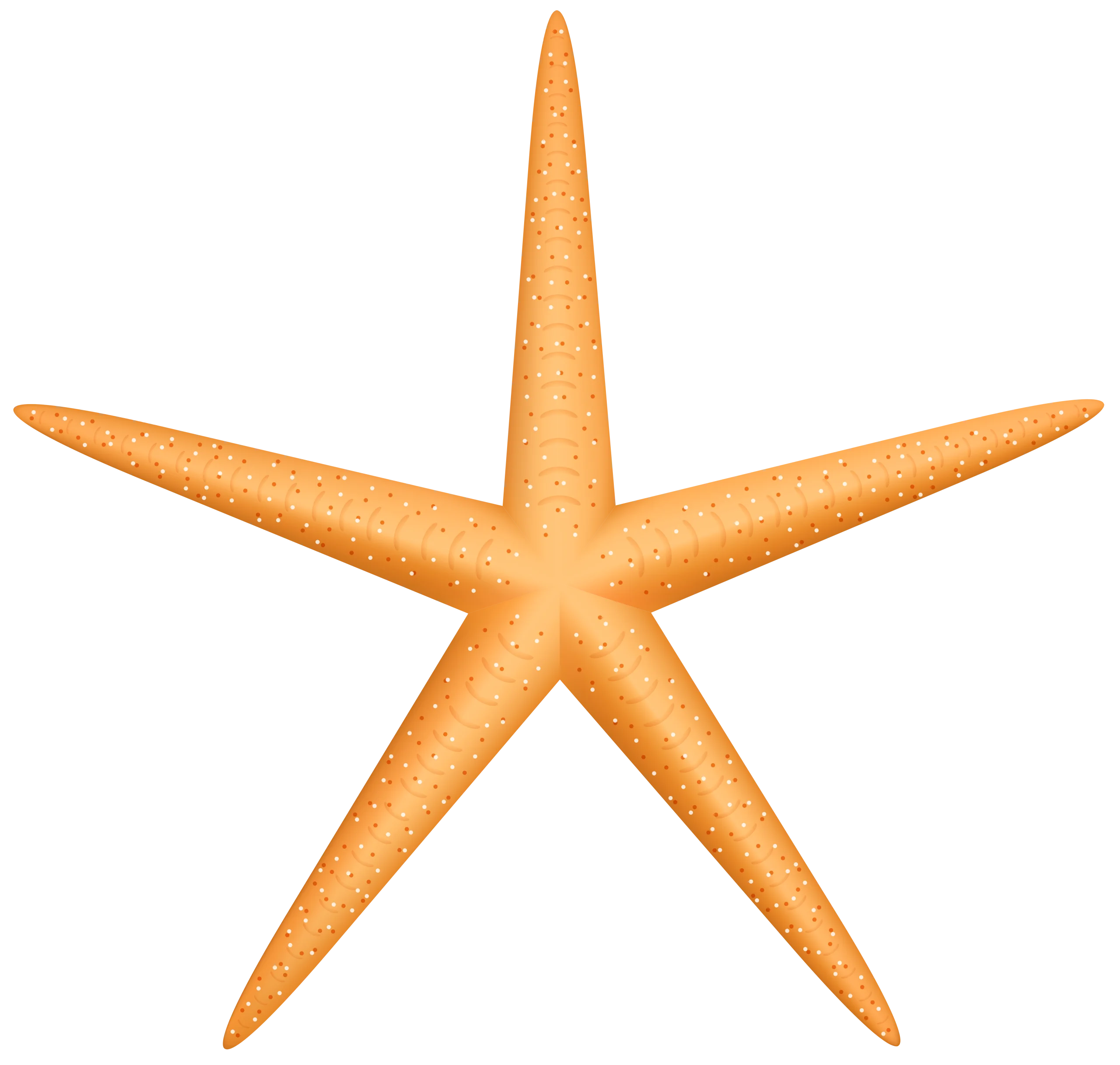 Elegant Golden Ochre Starfish Clipart with Symmetrical Five-Point Design