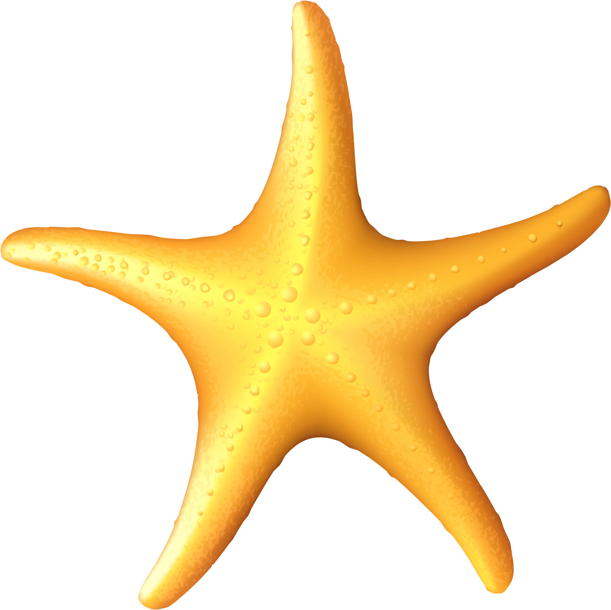 Golden Sunburst Starfish Clipart: Marine Life Illustration with Radiant Texture