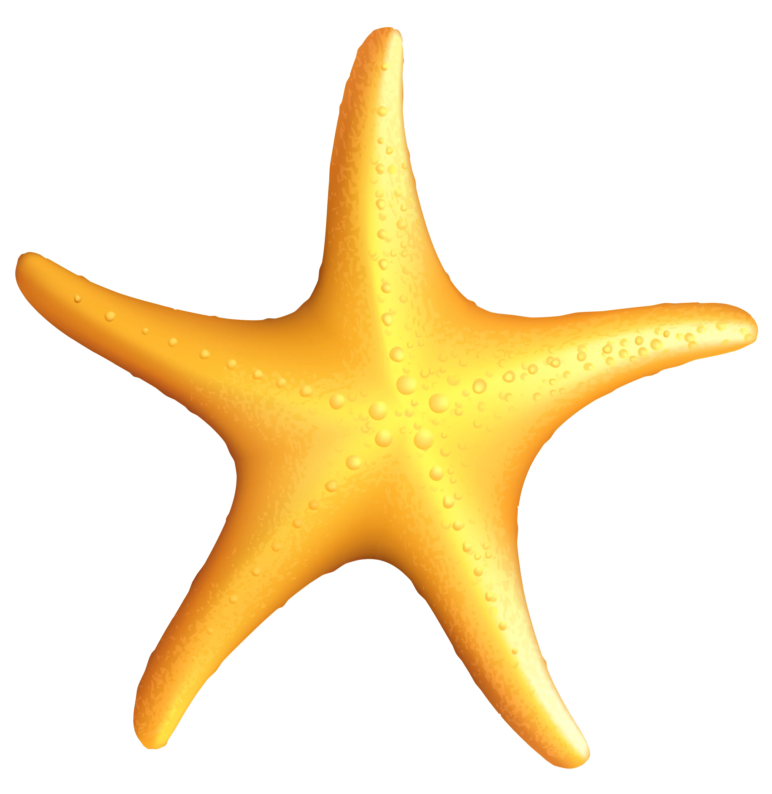 Golden Sunshine Starfish Clipart: Marine Life Illustration with Warm Tones