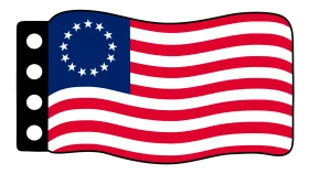 Historical Betsy Ross American Flag Clipart Design with Distinctive Star Pattern