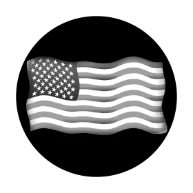 Monochromatic United States Waving Flag Patriotic Clipart Design