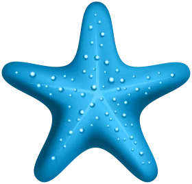 Oceanic Azure Starfish Clipart: Serene Marine Life Illustration with Textured Surface
