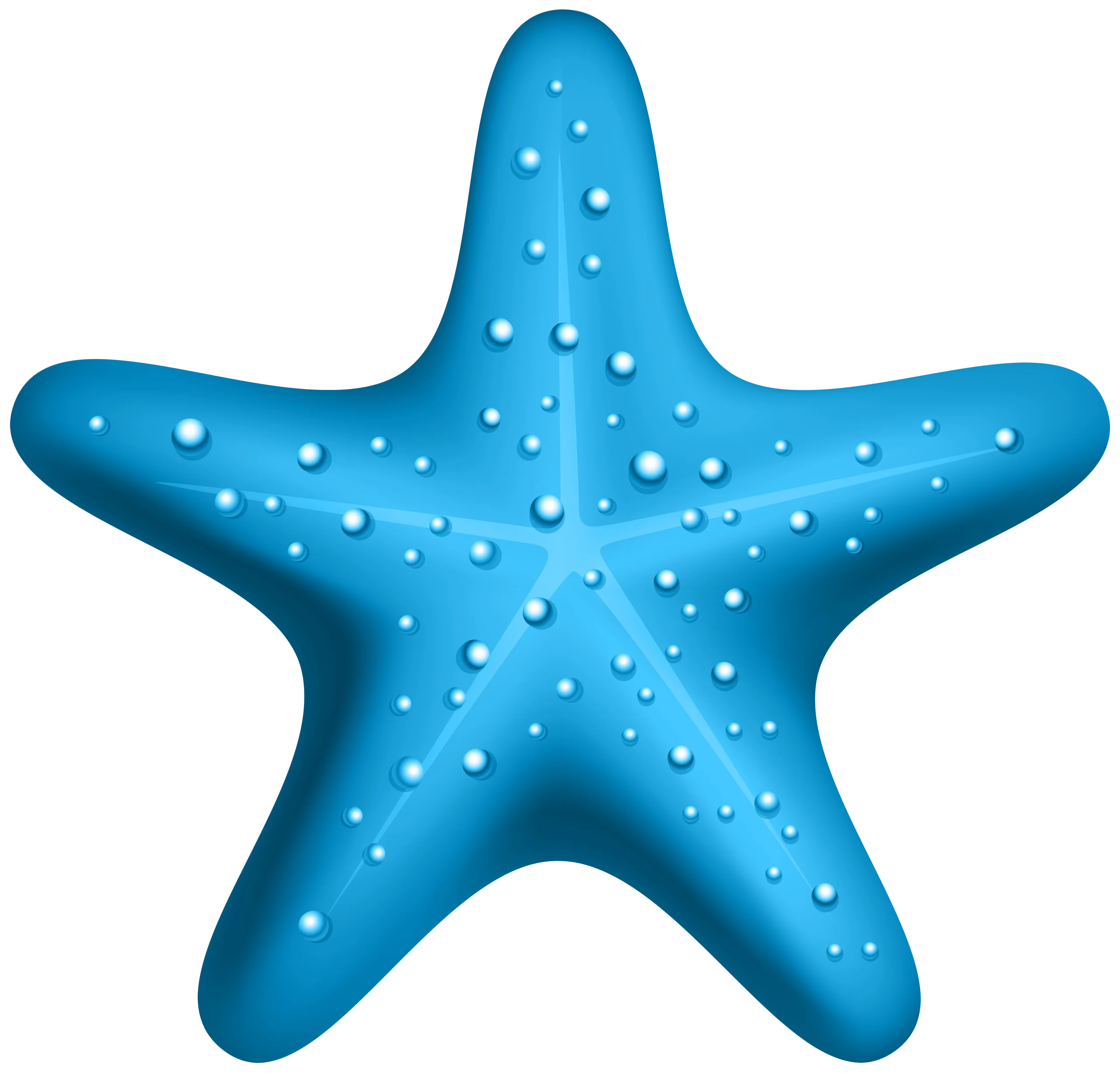 Oceanic Azure Starfish Clipart: Serene Marine Life Illustration with Textured Surface