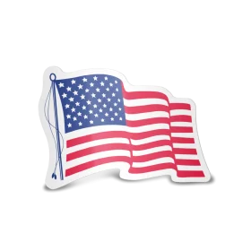 Patriotic American Flag Waving Sticker Clipart Design with Classic Colors
