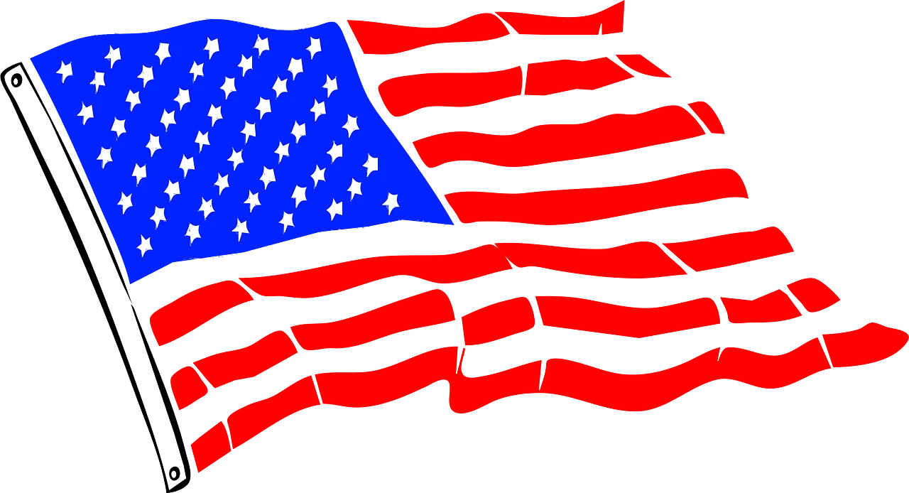 Patriotic United States Flag Clipart with Waving Design and Star-Spangled Banner