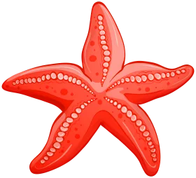 Radiant Red Starfish Clipart: Oceanic Marine Life Illustration Design