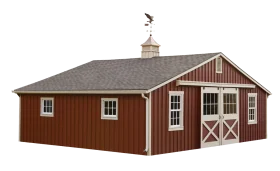Rustic Red Wooden Barn Clipart with Classic Rural Architecture Design