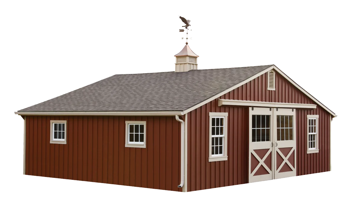 Rustic Red Wooden Barn Clipart with Classic Rural Architecture Design