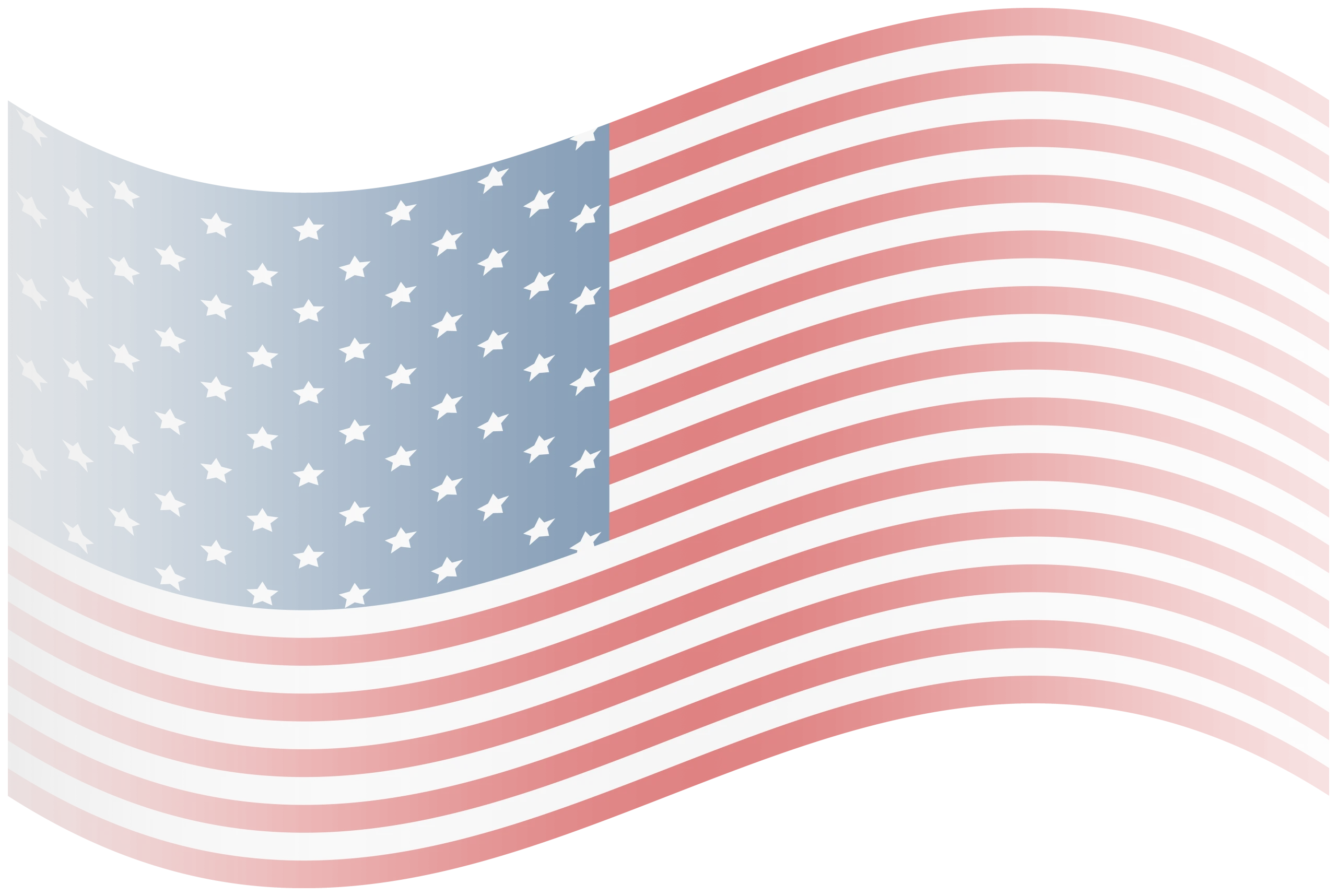 Soft Pastel United States Flag Clipart with Gentle Waving Design