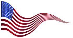 Stylized United States Flag Clipart with Dynamic Wavy Design Elements