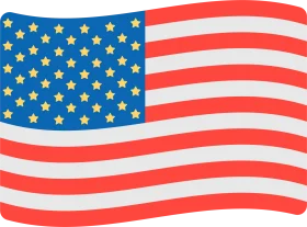 Stylized United States National Flag Clipart with Waving Design and Stars
