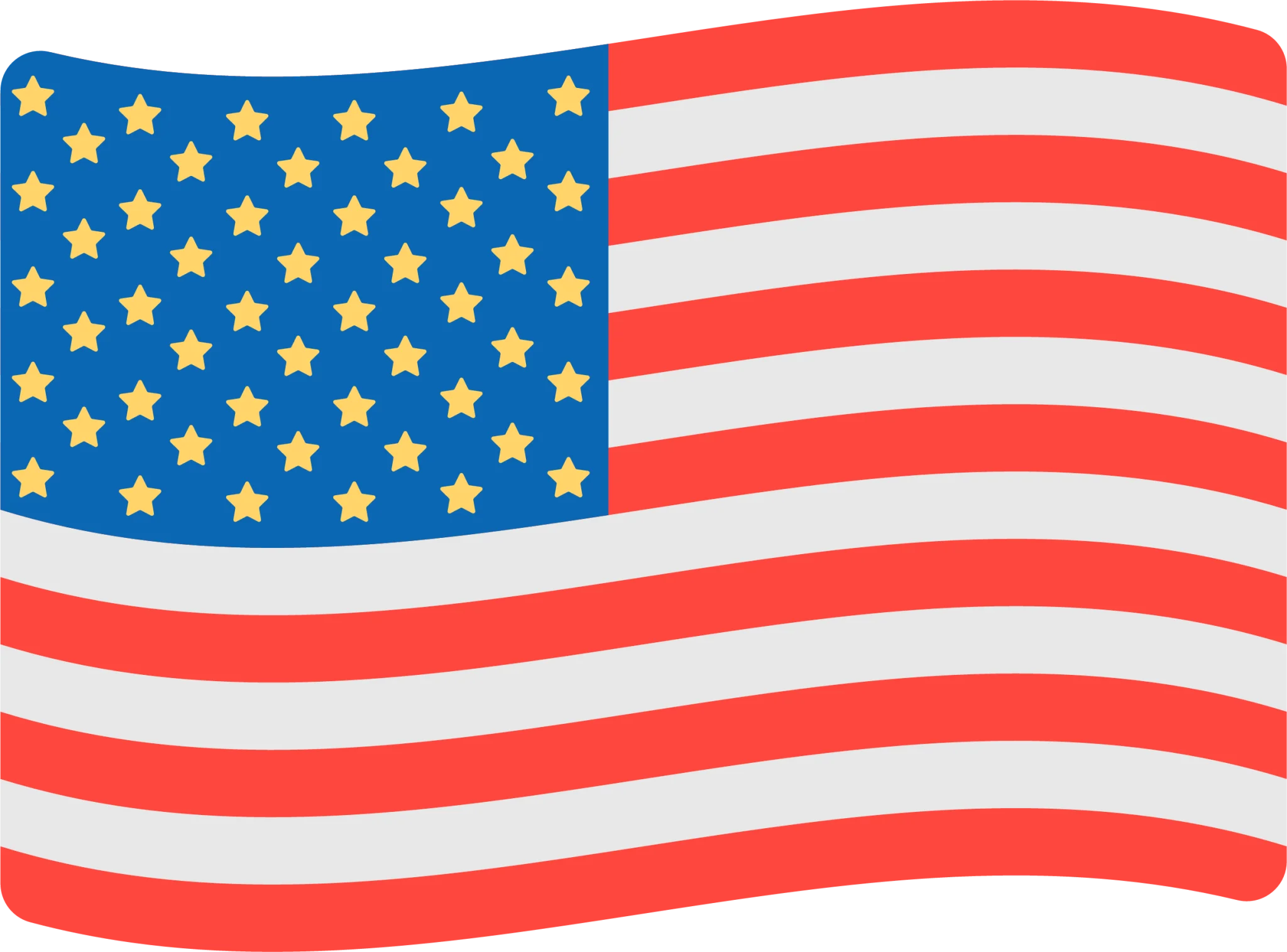 Stylized United States National Flag Clipart with Waving Design and Stars