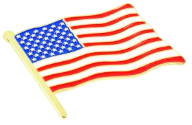 Stylized United States National Flag Clipart with Wavy Illustration Design