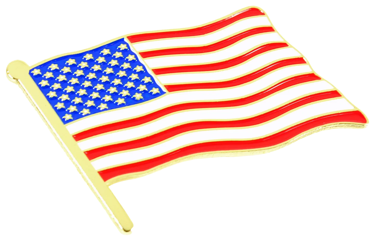 Stylized United States National Flag Clipart with Wavy Illustration Design