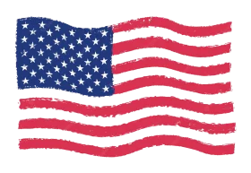 Stylized Waving United States Flag Patriotic Clipart Design with Textured Elements
