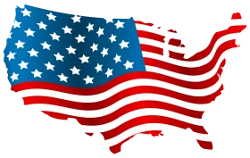 United States Flag Silhouette Clipart Showcasing Patriotic American Design