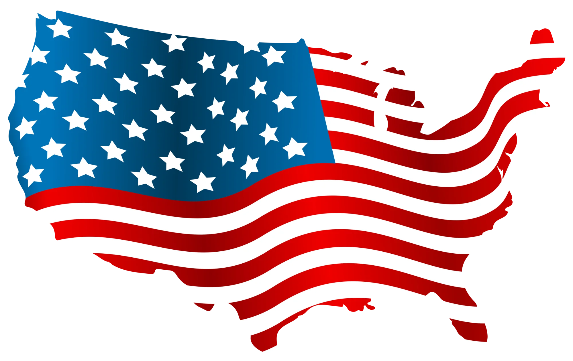 United States Flag Silhouette Clipart Showcasing Patriotic American Design