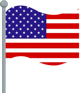 United States National Flag Waving Patriotic Clipart Design with Stars and Stripes