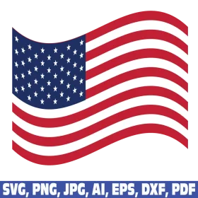 Waving United States National Flag Stylish Patriotic Clipart Vector Design