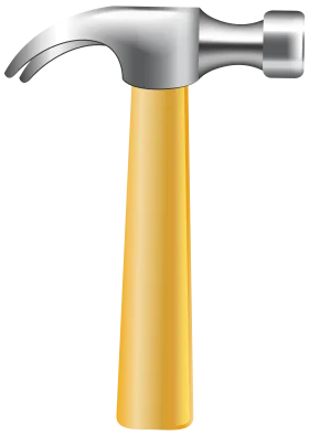 Precision Crafted Metallic and Yellow Hammer Clipart for DIY Projects