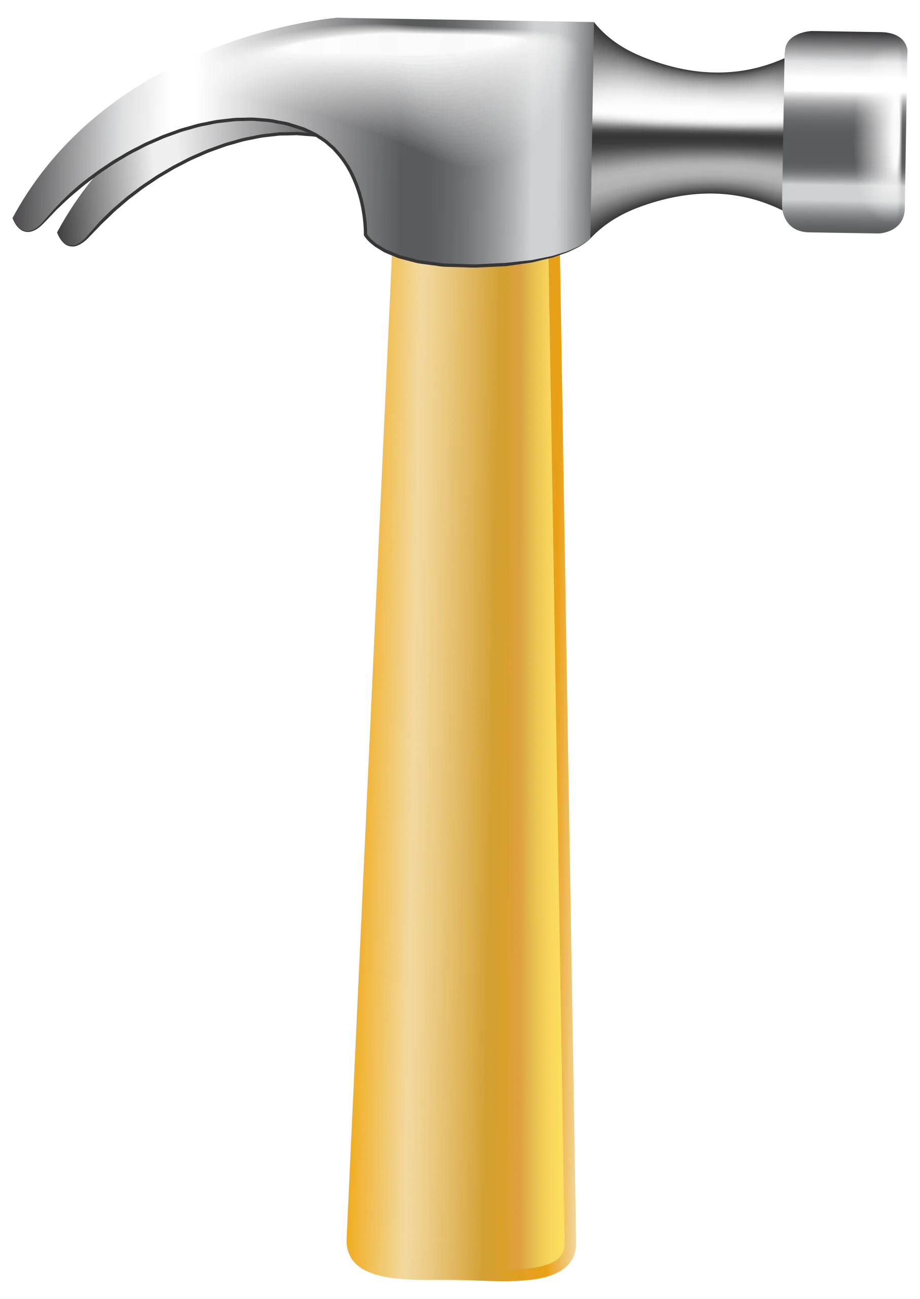 Precision Crafted Metallic and Yellow Hammer Clipart for DIY Projects