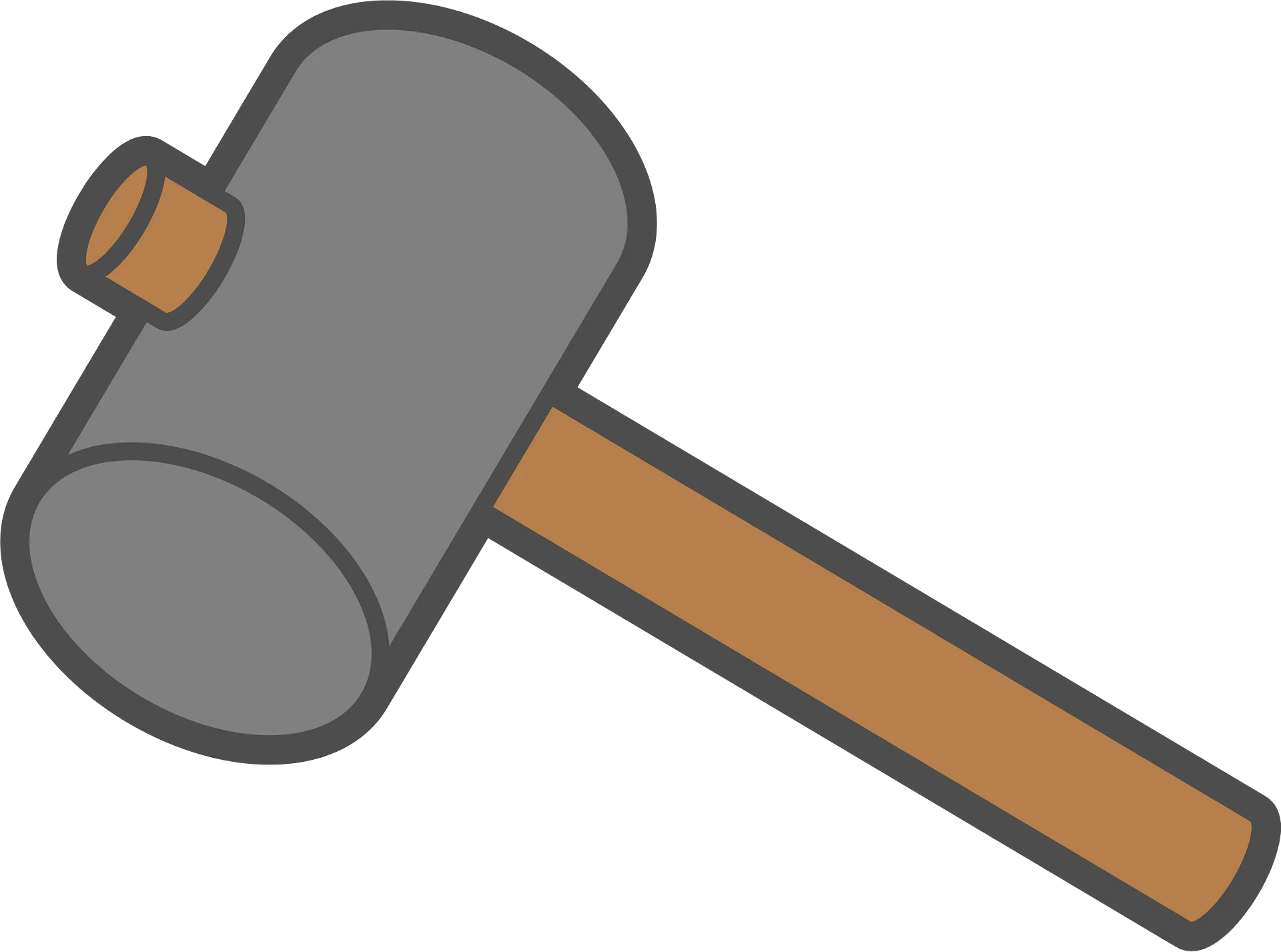 Simple Gray and Wooden Mallet Hammer Clipart Design for Crafts and Projects