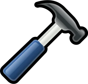 Classic Blue-Handled Steel Hammer Clipart Design for DIY and Craft Projects