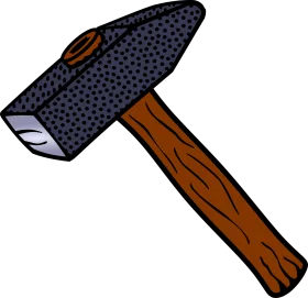 Classic Sledgehammer Clipart Design with Textured Metal Head and Wooden Handle