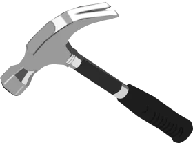Classic Steel Claw Hammer Clipart - Professional Carpenter's Essential Tool