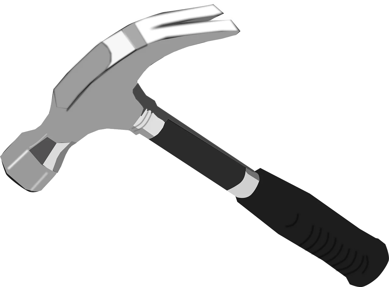 Classic Steel Claw Hammer Clipart - Professional Carpenter's Essential Tool