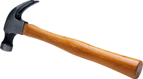 Classic Woodworking Hammer Clipart with Wooden Handle and Steel Head