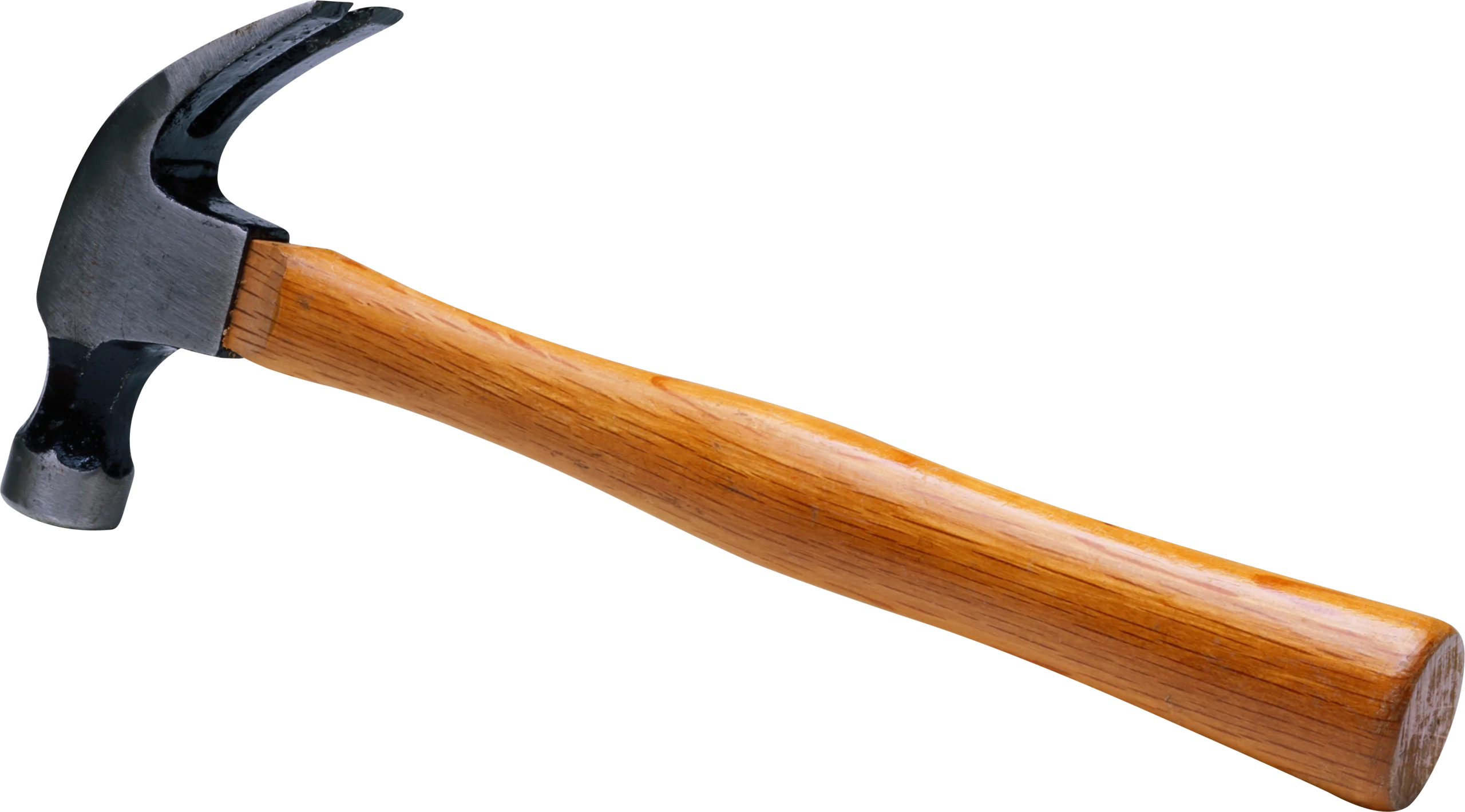 Classic Woodworking Hammer Clipart with Wooden Handle and Steel Head