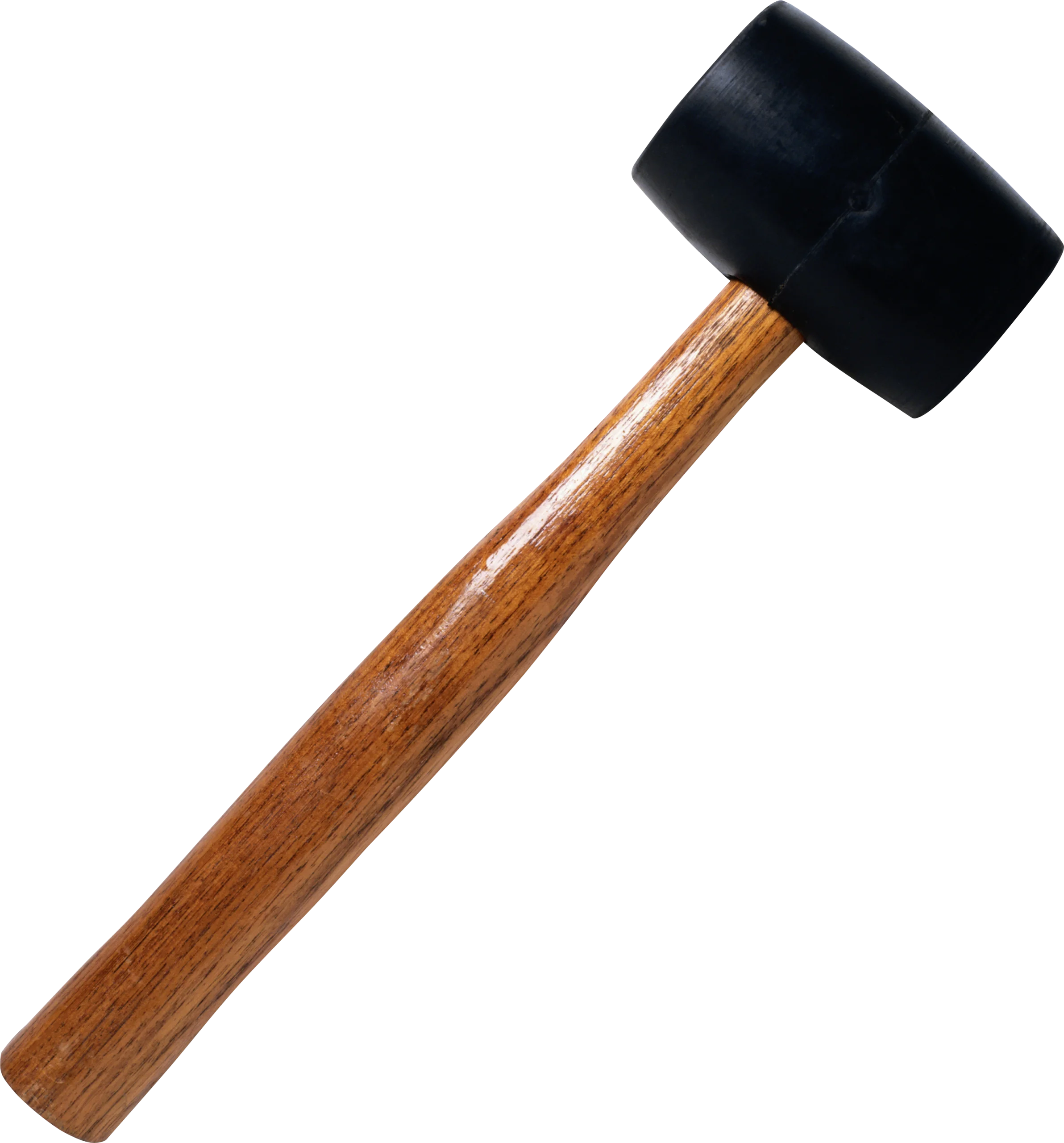 Classic Woodworking Rubber Mallet Clipart with Wooden Handle and Black Head