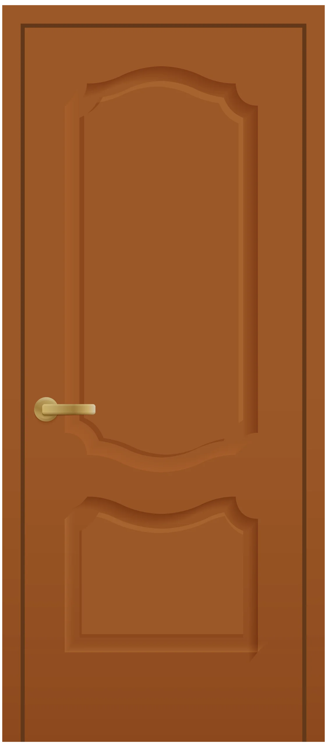 Elegant Wooden Interior Door Clipart with Subtle Architectural Detailing
